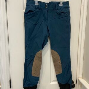 R.J Classic Peacock Blue Breeches Size 28